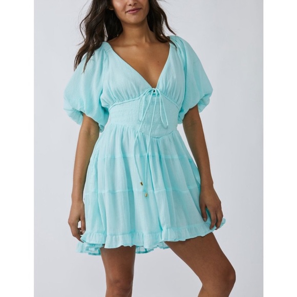 Free People Perfect Day Cotton Tiered Minidress On SALE
